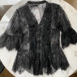 NWT BEBE Black Lace Top